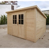 Abri de jardin toit plat 9m² BISAC - madriers 28mm brut - Gardy Shelter Ma boutique
